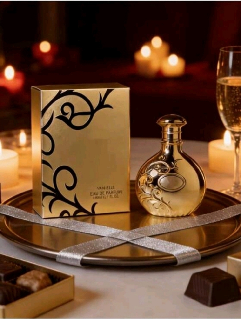 NYLA Vni-Elle Arabiyat Gold Decorative Eau de Parfum Bottle & Box